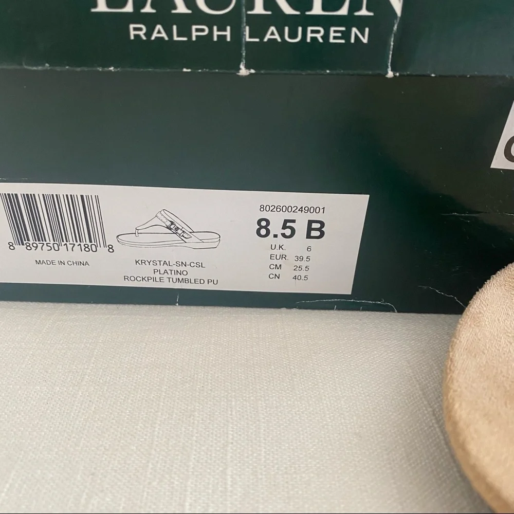 Ralph Lauren gold textured sandals - Picture 2 of 6